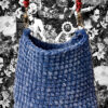 Modell Loser Samt delphinblau mit Ledergriff