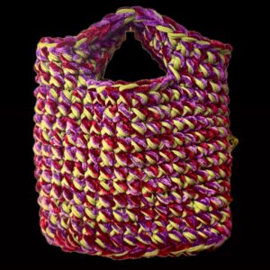 Samttascherl Modell Pötschen ausseergrün/lila/bordeaux